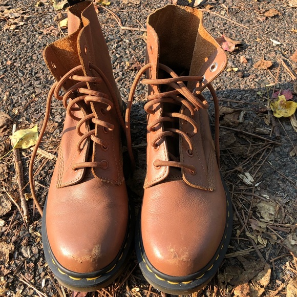 brown soft leather doc martens